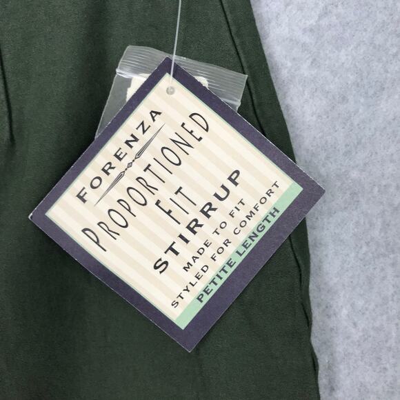 NEW Vintage Forenza Stirrup Pants Womens 8 Petite‎ Green Pleated Equestrian Mom - Picture 4 of 11
